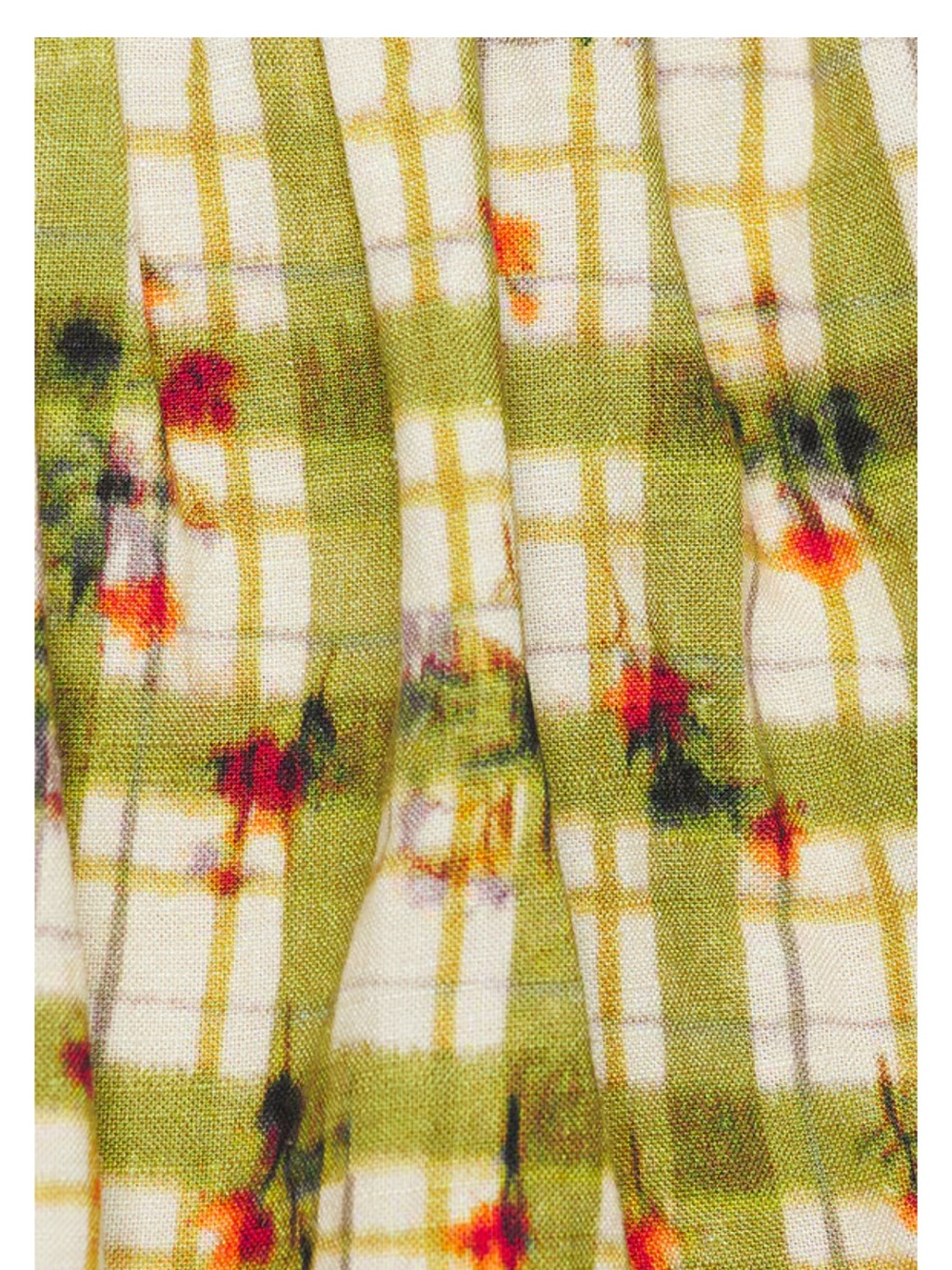 Free People Green Plaid Ruffle Bandeau Top with Tie Straps and Bottoms - Picture 4 of 5